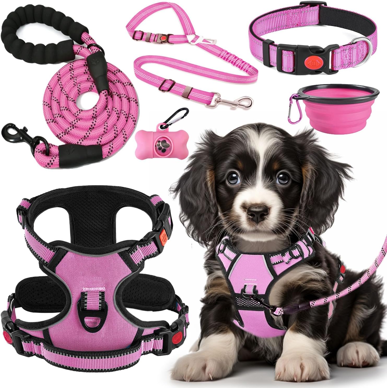No Pull Dog Harness, Collar & Leash Set